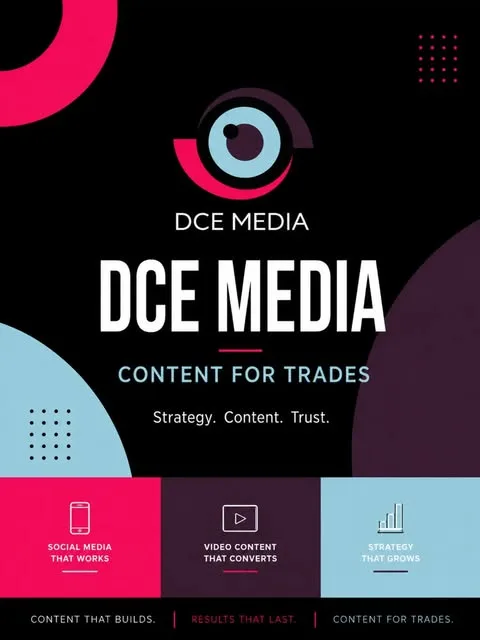 DCE Media brand board: content for trades.